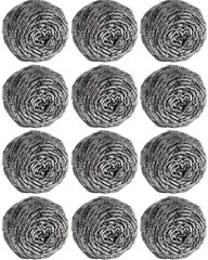 12Pcs Steel Wool Scrubber Pads for Cleaning Dishes, Pans, Pots, Ovens, Grills…
