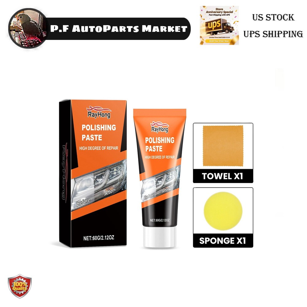 Headlight Restoration Polish Compound Removes Yellowing Oxidation Car Lens Care