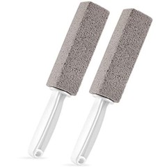 2 Pack Pumice Stone with Handle for Cleaning Toilet Bowl Ring Hard Water Stains