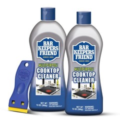 Cooktop Cleaner (2 x13 oz) + Scraper – Multipurpose Liquid Stovetop Cleanser,…