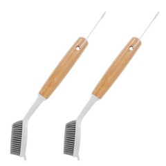 2 Pcs Non-stick Pan Brush Kitchen Sink Dishwashing Bamboo Bowl Cleaning