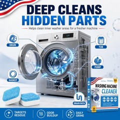 Bio-Enzyme Washing Machine Cleaner Tablets 24 Pack, 5X Power Deep Cleaning Wa…