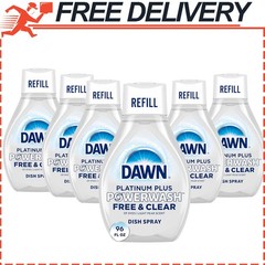6pk Dawn Free Clear Powerwash Dish Spray Dish Soap Pear Scent Refill 16 oz