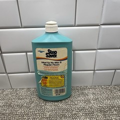 Johnson Wax Step Saver Floor Finish Blue Bottle 60% Full VTG Advertising Prop