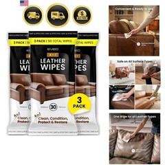 Leather Cleaner Wipes 4-in-1 Leather Cleaner and Conditioner for Furniture – …