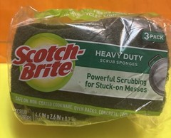 3M Scotch Brite HEAVY DUTY Scrub Sponge S-Shaped Grip 3 PACK – NEW FREE SHIPPING