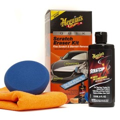 Meguiar’s Quik Scratch Eraser Kit, Car Care Kit with ScratchX, Drill-Mounted Pad