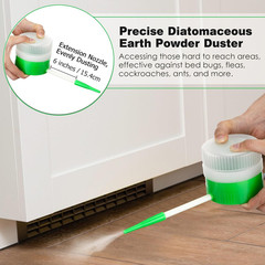 Diatomaceous Earth Powder Duster with 6 Inch Extension Nozzle for Pest Control