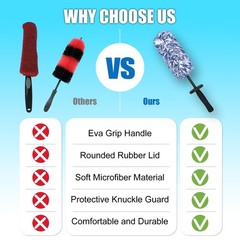 Car Cleaning Rim Cleaner Wheel Cleaning Brush, Metal Free Soft Synthetic Wool…