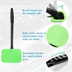 Ultimate Streak-Free Car Window Cleaning Tool with 4 Washable Microfiber Pads