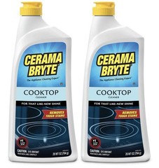Cerama Bryte Cooktop and Stove Cleaner for Glass-Ceramic Surfaces, 2-pack 28 Oz