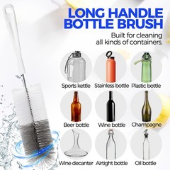10 Pack Bottle Brush Cleaner Set, 15″ Long Handle Bottle Cleaner Brush, Flexible