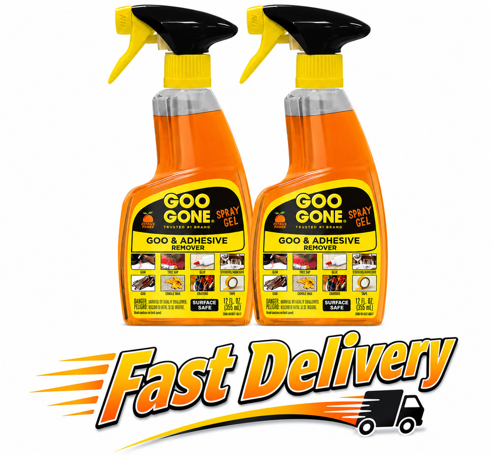 Goo Gone Adhesive Remover Spray Gel – 12 oz Bottles, Pack of 2
