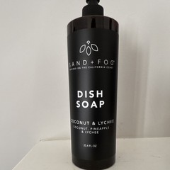 Sand + Fog Liquid Dish Soap for Dishes, Coconut & Lychee Scent, 25.4 fl oz