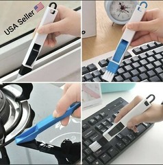 2 Colors Window Groove Cleaning Brush with Cleaning Dustpan Screen Window