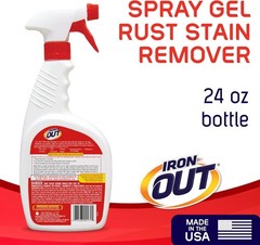 Iron OUT Spray Gel Rust Stain Remover, Remove and Prevent Rust Stains in white 1