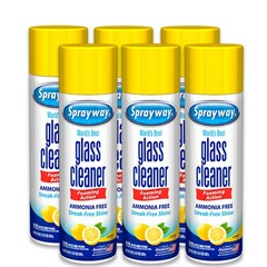 Sprayway Foaming Glass Cleaner, Lemon Scent, 19oz Aerosol, Pack of 6 – Streakles