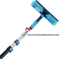 11″ Window Squeegee and Microfiber Scrubber 2-In-1 Combo Cleaning Tools