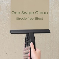 JustHang Shower Squeegee for Glass Doors,All-One-Piece Silicone with Built-in