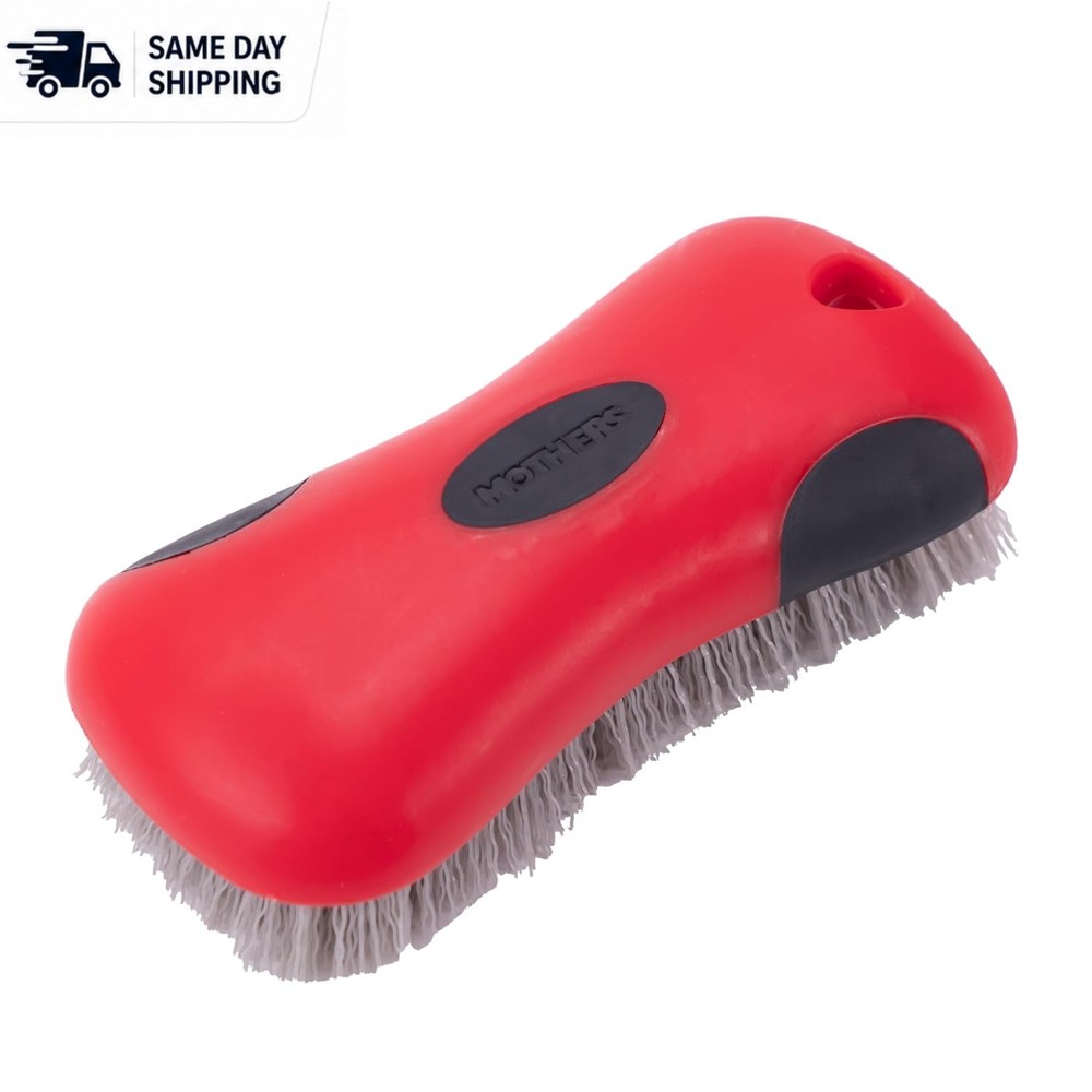 Stiff Bristle Carpet Brush with Ergonomic Grip for Home and Automotive Cleaning