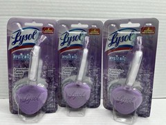 3 Pk Lysol Hygienic Lavender Field Scent Automatic Toilet Cleaner Purple Clip On