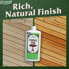 100% Pure Tung Oil, Food Safe, Premium Waterproof Natural Wood Finish and