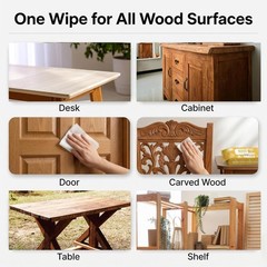 Jungles Wood Furniture Cleaner , XL 8×10 Inch, 70 Count