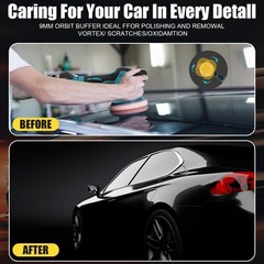 Cordless Car Buffer Polisher, 6 In Mini Buffer Polisher Kit with 2 Pack 21V Rech