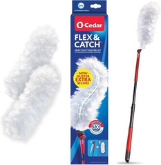 O-Cedar Flex & Catch Heavy Duty Dusting Kit with 3 Disposable Duster Refills | N