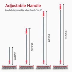 Floor Scrubber With Long Handle 2 In 1 Scrubbing Brush Stiff Bristle Shower Clea