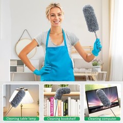 Microfiber Duster 2 Pack Washable Extendable Pole for Ceiling Fan Window Car