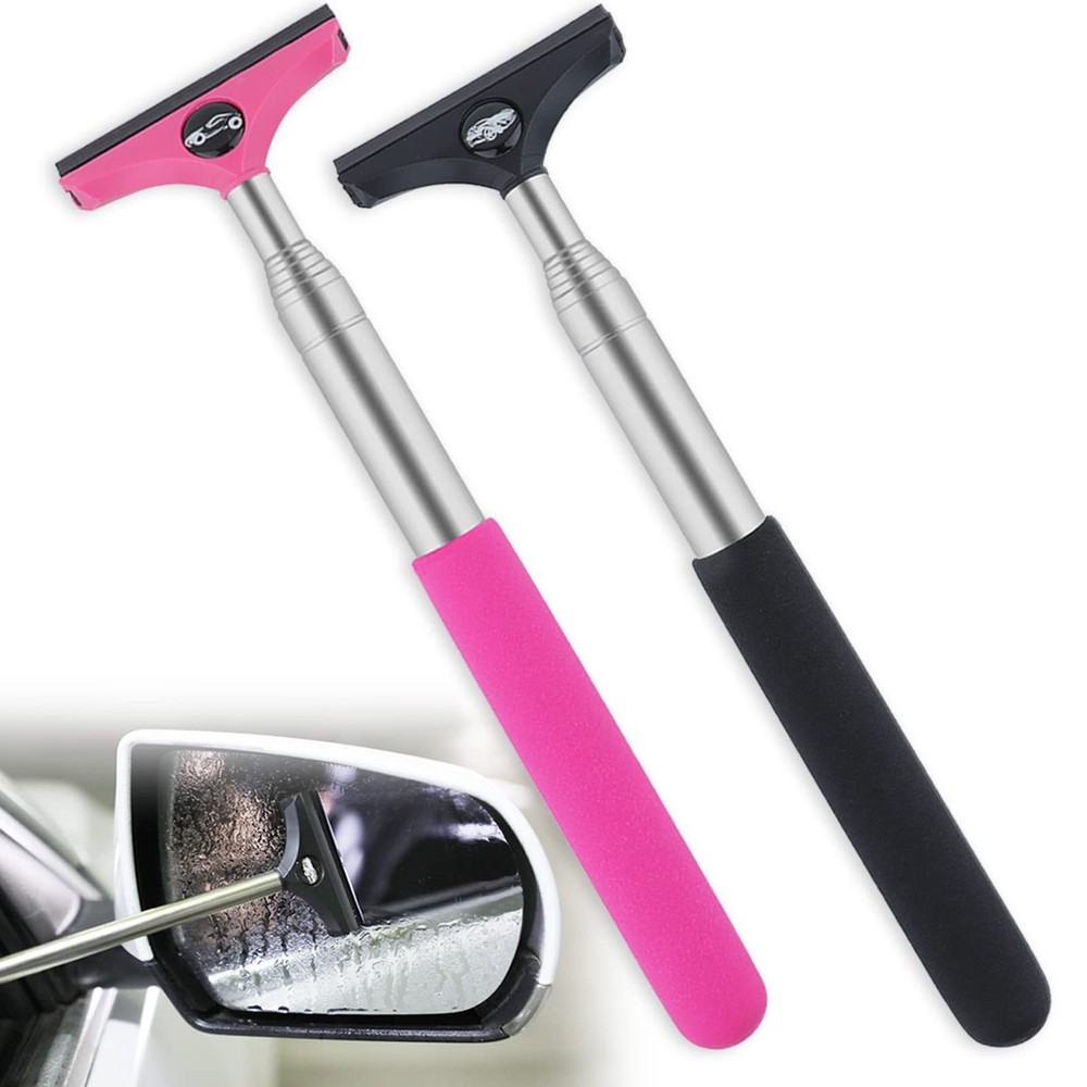 Side Mirror Squeegee, 2 PCS Car Mirror Squeegee, Retractable Car Rearview Mir…