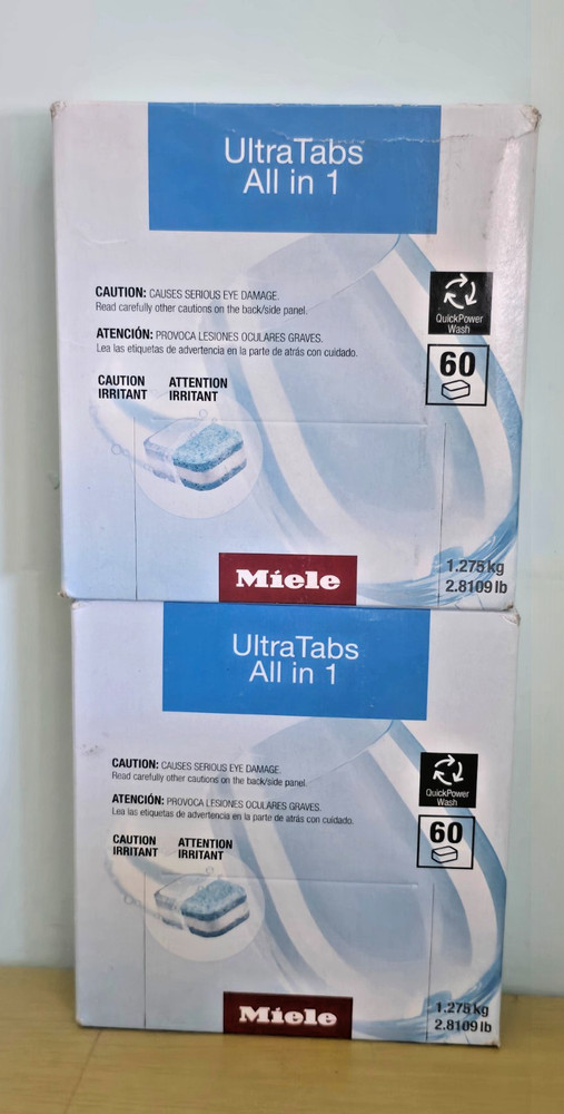 Miele UltraTabs All in 1 Dishwasher Tablets 60 Pack Fresh Scent NEW Sealed