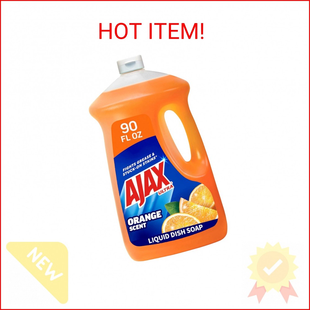 Ajax Ultra Liquid Dish Soap Orange Scent, Triple Action, 90 fl oz Bottle