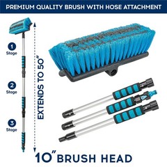 Car Wash Brush with 50 Handle Hose Attachment – Scratch-Free Cleaning Tool
