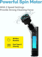 Cordless Electric Spin Scrubber, IPX7 Full Body Waterproof Bathroom Cleaning Bru