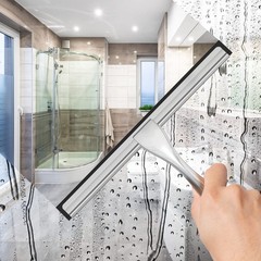 All-Purpose Stainless Steel Shower Squeegee for Shower Glass Door with 2 Adhe…