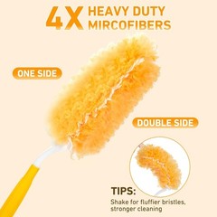 360° Multi-Surface Duster Refills Kit, 25 Pack + Handle, 4X Cleaning Power for H