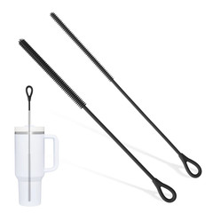 2 Pcs 6Mm and 9Mm Silicone Straw Brushes Reusable Straws Deep Cleaning Brush Lon