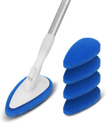 Shower Bathtub Tub Tile Scrubber Cleaning Brush with 51” Handle, 5 Non-Scratch