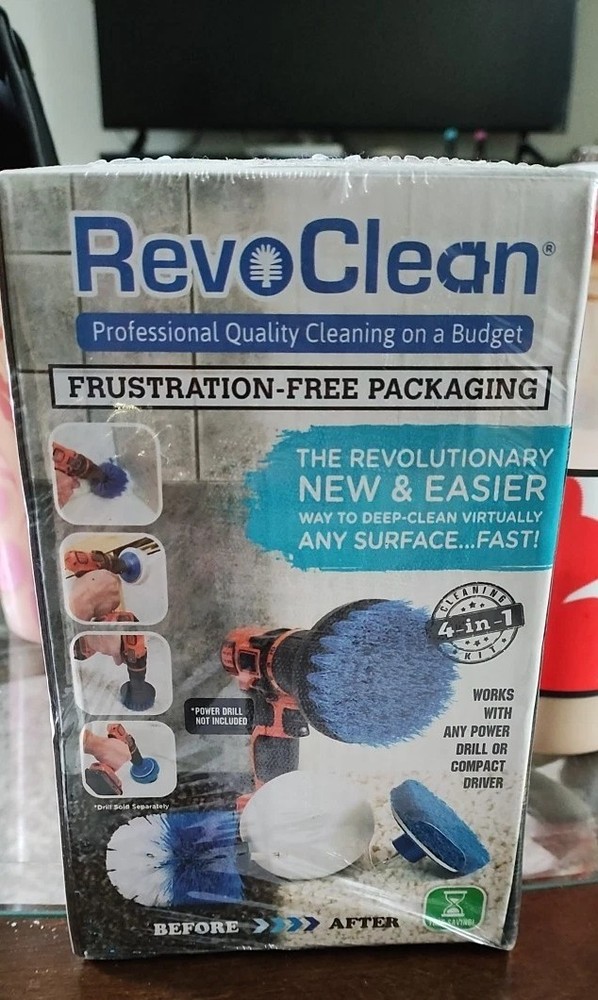RevoClean Ultimate 4-Piece Scrub Drill Brush Kit for Deep Cleaning
