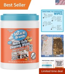 Gentle 90 Count Coconut Cleaning Wipes for Deep Cleaning Kitchens & Bathrooms