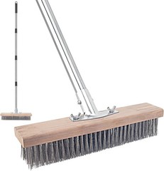 Stainless Steel Wire Scrub Brush with Long Handle for Deck, Concrete, Pati