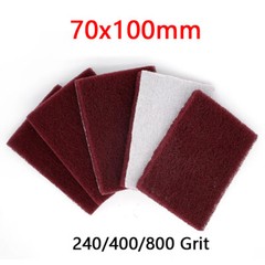 70mmx100mm Scouring Pads Abrasive Finishing Pads 240/400/800 Grit Nylon Fiber