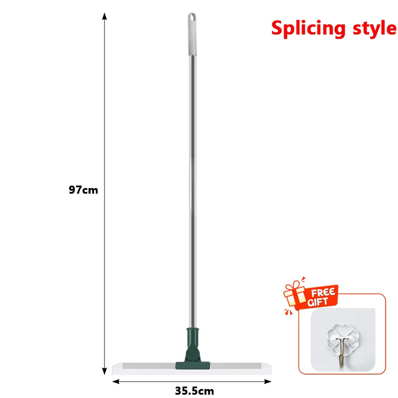 Silicone Scraper Broom with Squeegee for Floor, Glass & Bathroom Cleaning