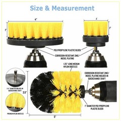 Drill Brush Set Power Scrubber Drill Attachments For Carpet Tile Grout Cleanings