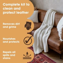 Leather Care Kit for Furniture – Cleaner & Conditioner, 17oz x2, Sponge & Cloth