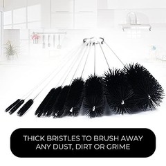 10″ Extra Long Tube Brush Set, 5 Pack, Purple, Stainless Steel & Nylon