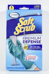 Soft Scrub Premium Defense Rubber Latex Gloves LARGE Green Antimicrobial