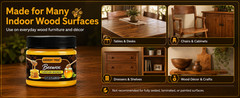 Natural Wood Beeswax Polish, Furniture Floor Care Wax Restores Shine & Repairs